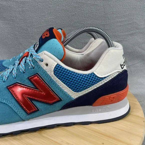 New Balance 574 Women’s Size US 10 B Blue Orange Shoe Sneaker Athletic WL574SMB - Picture 7 of 16
